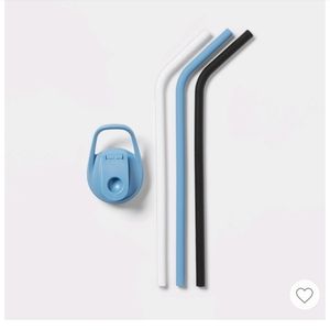 Room Essentials Tracker Chug Lid And 3 Silicone Straws